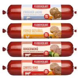 Comparer les prix de Paquet mixte 4 sortes de nourriture pour chien Fleischeslust humide