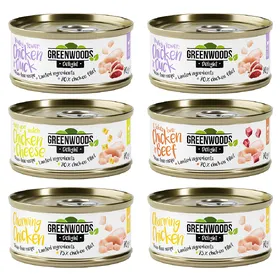 Comparer les prix de Lot mixte Greenwoods Delight au poulet 6 x 70 g pour chat - lot mixte : 4 saveurs