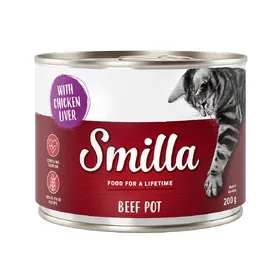 Comparer les prix de Smilla bœuf bœuf, foie de poulet - Pâtée pour chat