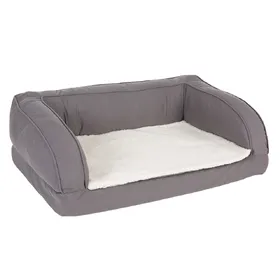 Comparer les prix de Canapé orthopédique gris M: L 90 x l 60 x H 30 cm - pour chien