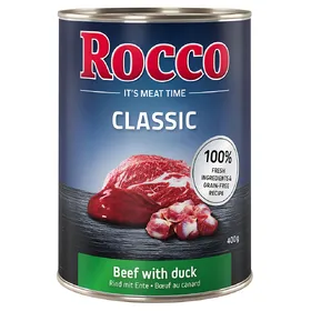 Comparer les prix de Rocco Classic boeuf, canard - Pâtée pour chien