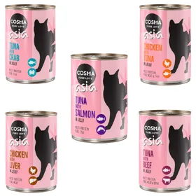 Comparer les prix de Cosma Thai/Asia en gelée lot 5 saveurs - Pâtée pour chat