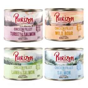 Comparer les prix de Purizon Adult sans céréales lot mixte - Pâtée pour chat