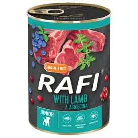 Meilleurs prix pour Pâté Rafi Junior à l'agneau, aux canneberges et aux myrtilles Nourriture pour chien humide
