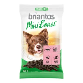 Comparer les prix de Briantos Mini Bones 200 g pour chien  - lot mixte : 4 x 200 g (agneau, saumon, panses, volaille)