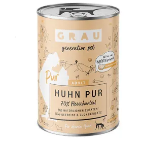 Meilleurs prix pour 400g GRAU nourriture pour chien poulet pur avec huile de lin humide