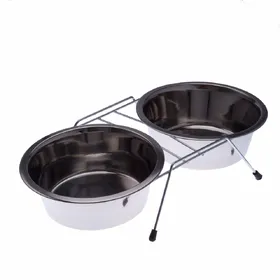 Meilleurs prix pour Porte-gamelles (2 x 350 mL) avec deux écuelles en inox - 13 cm de diamètre