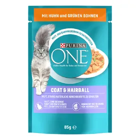 Meilleurs prix pour 26x85g PURINA ONE Coat & Hairball poulet et haricots verts nourriture humide pour chat
