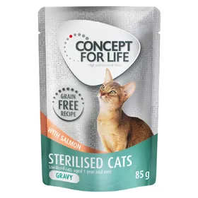 Meilleurs prix pour Lot Concept for Life sans céréales 24 x 85 g pour chat - Sterilised Cats saumon en sauce
