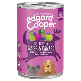 Comparer les prix de Edgard & Cooper Adult sans céréales gibier, canard - Pâtée pour chien