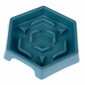 Comparer les prix de TIAKI Slow Feeder bleu hexagonal 450ml chien