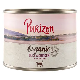 Comparer les prix de Purizon Organic bio 6 x 200 g pour chat - sans céréales - canard, poulet, potiron