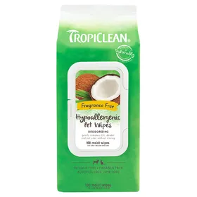 Comparer les prix de Lingettes hypoallergéniques TropiClean pour chien et chat  - 100 lingettes