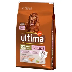 Meilleurs prix pour Lot Ultima pour chien x 2 - Medium / Maxi Sensitive saumon (2 x 7 kg)