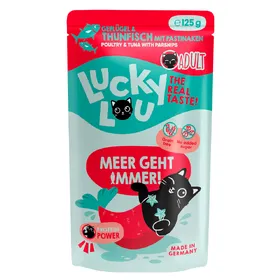 Comparer les prix de Paquet économique : 48x125g Lucky Lou Adult volaille & thon nourriture pour chat humide