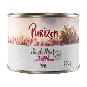 Comparer les prix de Purizon Single Meat 6 x 200 g pour chat -  dinde, fleurs de bruyère