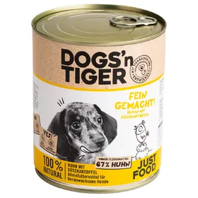 Meilleurs prix pour Dogs'n Tiger Junior 6 x 800 g pour chiot - poulet, patates douces