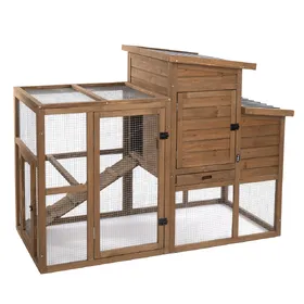 Comparer les prix de TIAKI Poulailler Ranch en bois – 156 x 79,5 x 116,3 cm