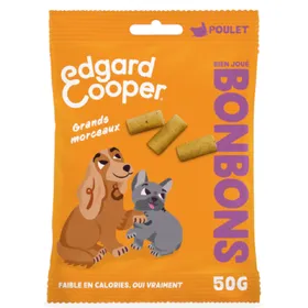 Meilleurs prix pour Friandises Edgard & Cooper Bonbons Grands morceaux pour chien - poulet (50 g)