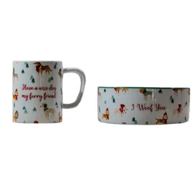 Meilleurs prix pour Lot de 2 mugs et bols « Funny Winter Dog » de TIAKI, accessoires pour chiens