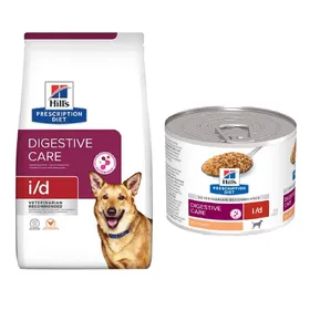 Comparer les prix de 6,5kg i/d Digestive Care poulet Hill's Prescription Diet croquettes pour chien + 6x200g boîtes offertes!