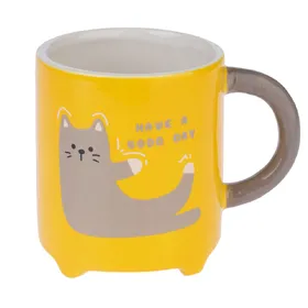 Comparer les prix de TIAKI Mug "Have a good day" jaune chat