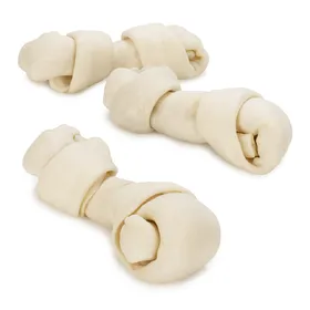 Meilleurs prix pour Os nature à mâcher 16 cm Barkoo avec nœuds - Os à mâcher pour chien