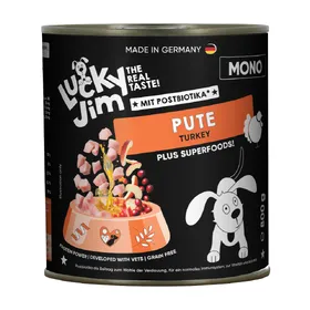 Meilleurs prix pour 6x800 g Lucky Jim Mono Dinde nourriture pour chiens humide
