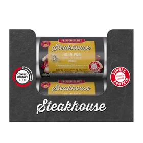 Meilleurs prix pour 12x 500g Fleischeslust Steakhouse Sensitive poulet pur nourriture pour chien humide