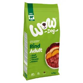 Comparer les prix de Lot économique: 6kg Adult WOW bœuf nourriture sèche pour chien