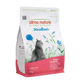 Comparer les prix de Sterilised saumon, riz Almo Nature Holistic pour chat