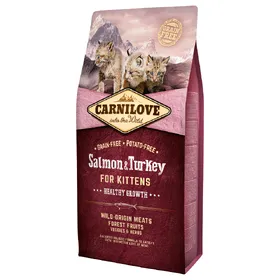 Comparer les prix de Healthy Growth saumon, dinde pour chaton Carnilove Croquettes pour chat