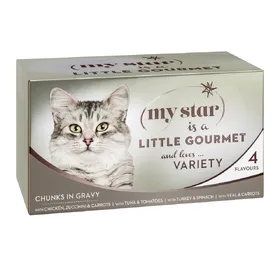 Comparer les prix de My Star is a little Gourmet Bouchées en sauce lot 4 variétés - Pâtée pour chat