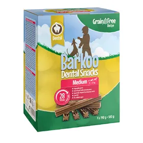 Comparer les prix de Lot Barkoo Dental Snacks - Recette SANS CÉRÉALES pour chien - 28 bâtonnets (560 g) pour chien de taille moyenne