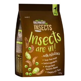 Meilleurs prix pour Greenwoods Insects pommes de terre, petits pois et fèves pour chien 1,5 kg