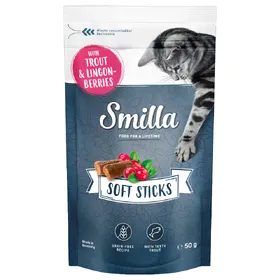 Meilleurs prix pour Smilla Soft Sticks truite, airelles rouges - Friandises pour chat
