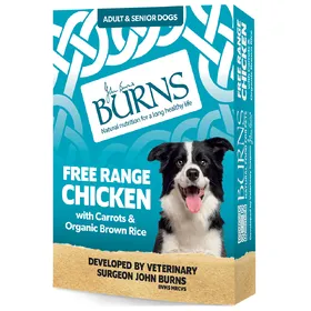 Comparer les prix de Poulet élevé en liberté, carottes et riz brun biologique Burns nourriture humide pour chien