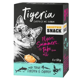 Comparer les prix de Tigeria Smoothie thon, poulet, carotte - Friandises pour chat