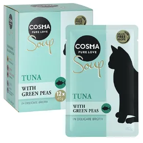 Meilleurs prix pour 24x40g Cosma Soup thon, petits pois - Pâtée pour chat
