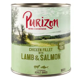 Comparer les prix de Purizon Adult 24 x 800 g - sans céréales - agneau, saumon, pommes de terre, poires