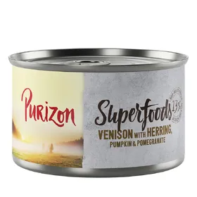Comparer les prix de Purizon Superfoods 6 x 140 g pour chien - gibier, hareng, potiron, grenade
