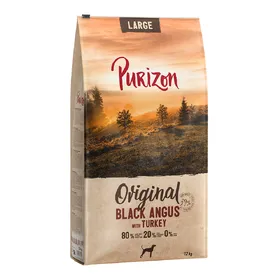 Comparer les prix de Croquettes Purizon pour chien : 10 kg + 2 kg offerts ! - Large, Black Angus & dinde