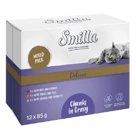 Comparer les prix de Smilla Deluxe Bouchées en sauce aux légumes pour chat – 12 x 85 g