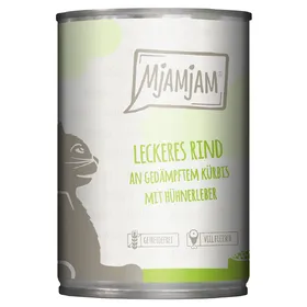 Meilleurs prix pour Paquet économique 24x400g MjAMjAM délicieux bœuf à la courge cuite à la vapeur nourriture pour chat humide