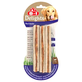 Comparer les prix de Delights, bœuf, bâtonnets à mâcher (18 bâtonnets) - Friandises pour chien