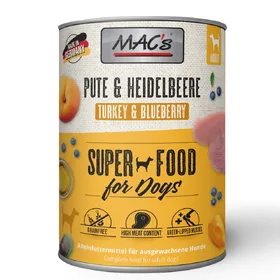 Comparer les prix de MAC's Adult 6 x 800 g pour chien - dinde, myrtilles