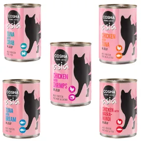 Meilleurs prix pour Cosma Asia en gelée lot mixte II (5 saveurs) - Pâtée pour chat