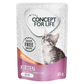 Comparer les prix de Lot Concept for Life sans céréales 48 x 85 g pour chat - Kitten saumon en gelée