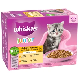 Comparer les prix de Whiskas Junior Sélection de volaille en gelée - Pâtée pour chat
