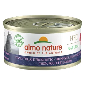 Comparer les prix de Lot Almo Nature 24 x 70 g pour chat  - HFC Natural thon, poulet, jambon